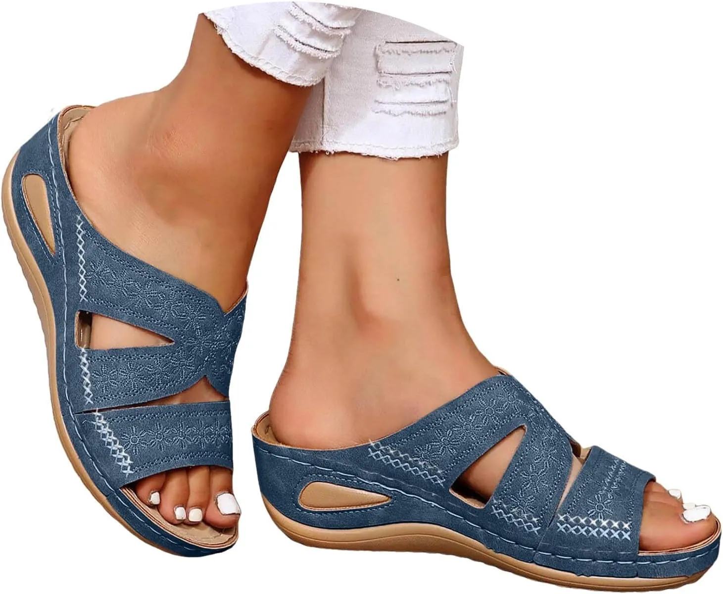 Orthopedic Sandals for Women Dressy Comfortable Arch Support Wedge Sandals Non Slip Best Walking Flip Flops Sandals