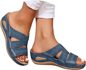 Orthopedic Sandals for Women Dressy Comfortable Arch Support Wedge Sandals Non Slip Best Walking Flip Flops Sandals