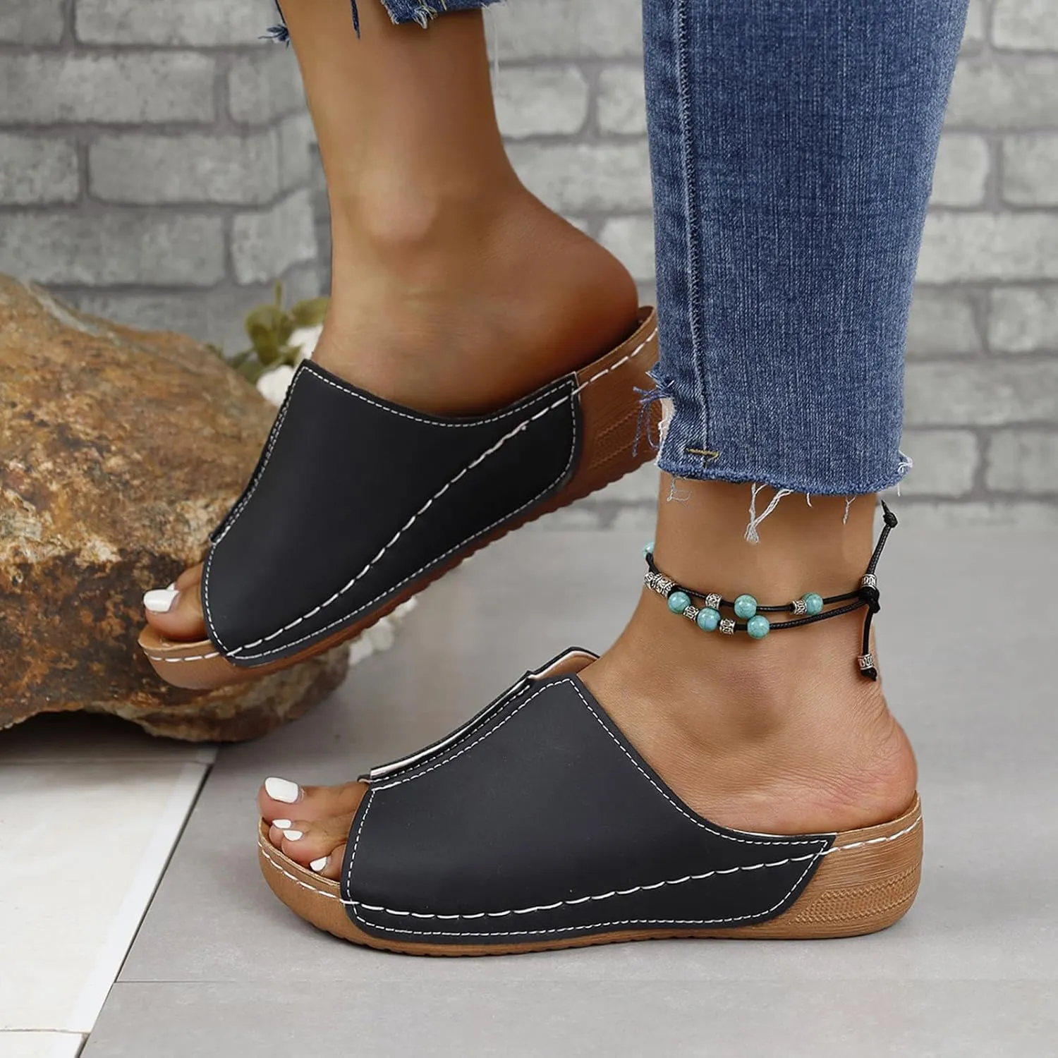 Orthopedic Sandals for Women Dressy Damping Sole Upgradation Stretch Summer Sandals Arch Support Walking Sandals