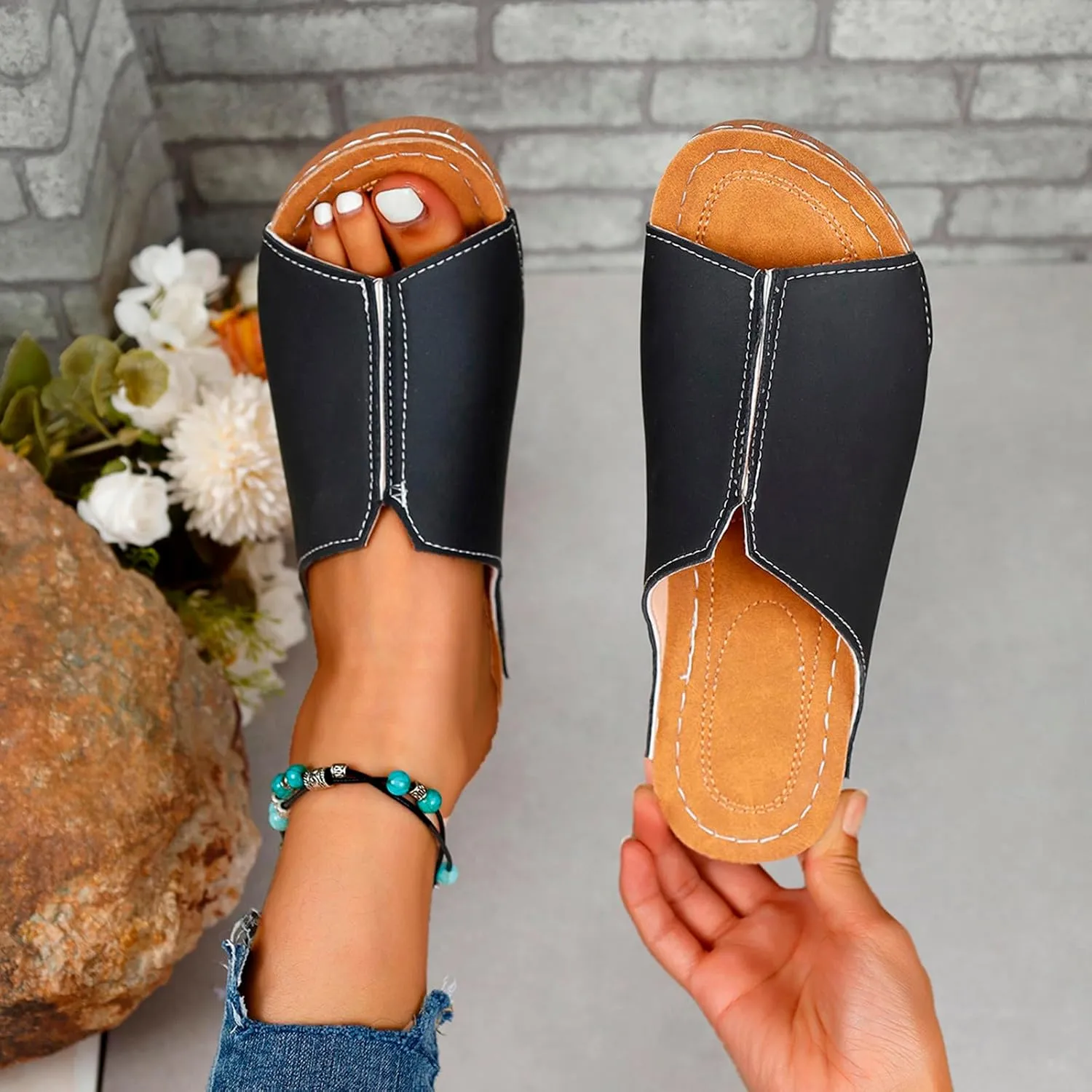 Orthopedic Sandals for Women Dressy Damping Sole Upgradation Stretch Summer Sandals Arch Support Walking Sandals