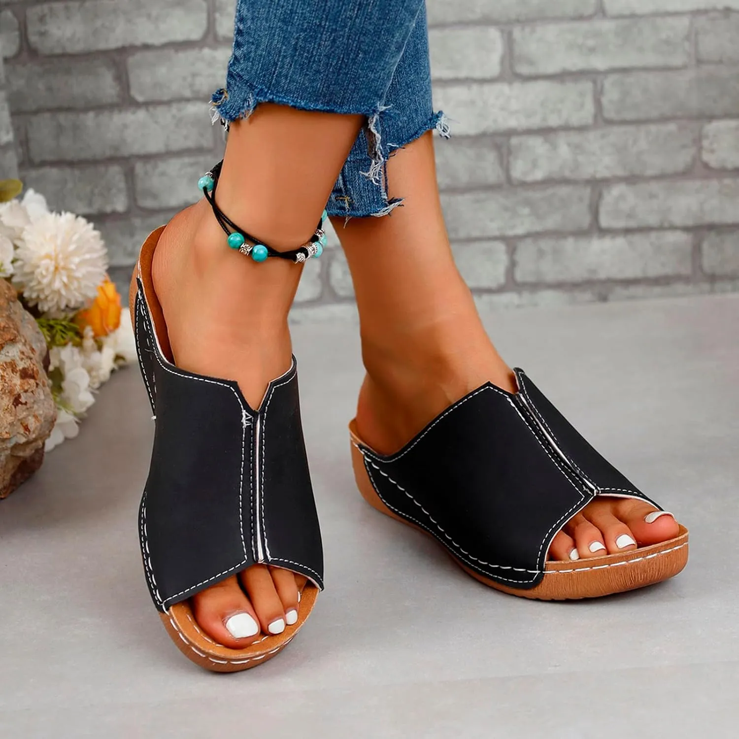 Orthopedic Sandals for Women Dressy Damping Sole Upgradation Stretch Summer Sandals Arch Support Walking Sandals