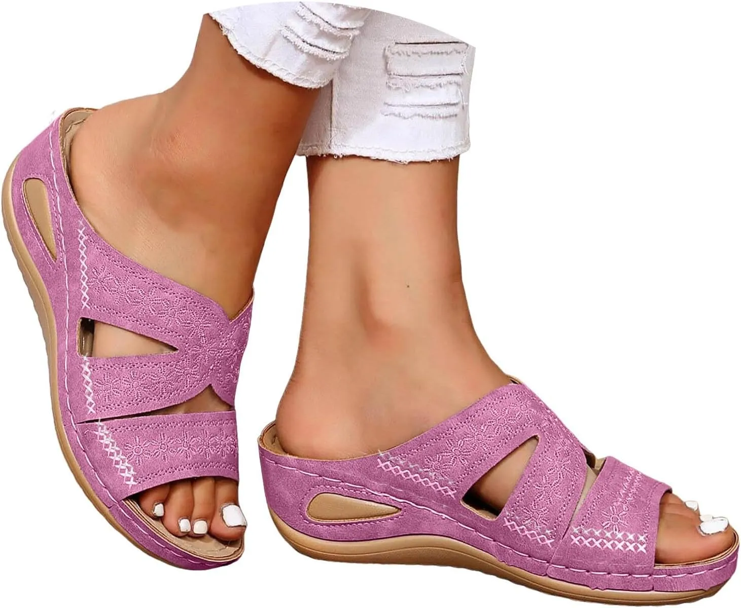 Orthopedic Sandals for Women Dressy Summer Comfortable Sandals with Arch Support Wedge Sandals Flip Flops Sandals