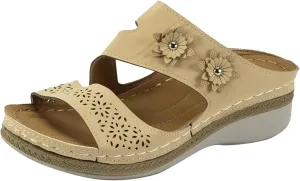 Orthopedic Sandals for Women Dressy Summer Comfortable Walking Sandals with Arch Support Casual Platform Wedge Slides Shoes