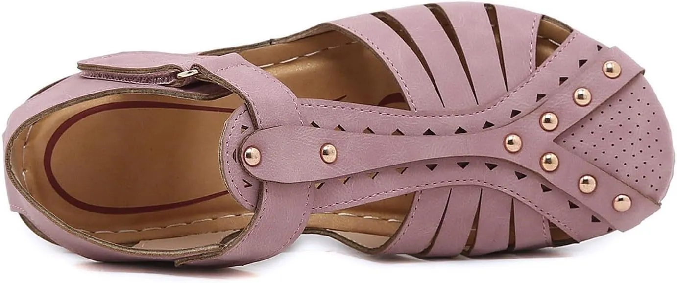 Orthopedic Sandals for Women Hollow out Ankle Buckle Strap Gladiator Wedge Sandals Casual Summer Vacation Shoes