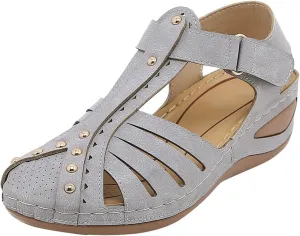 Orthopedic Sandals for Women Hollow out Ankle Buckle Strap Gladiator Wedge Sandals Casual Summer Vacation Shoes