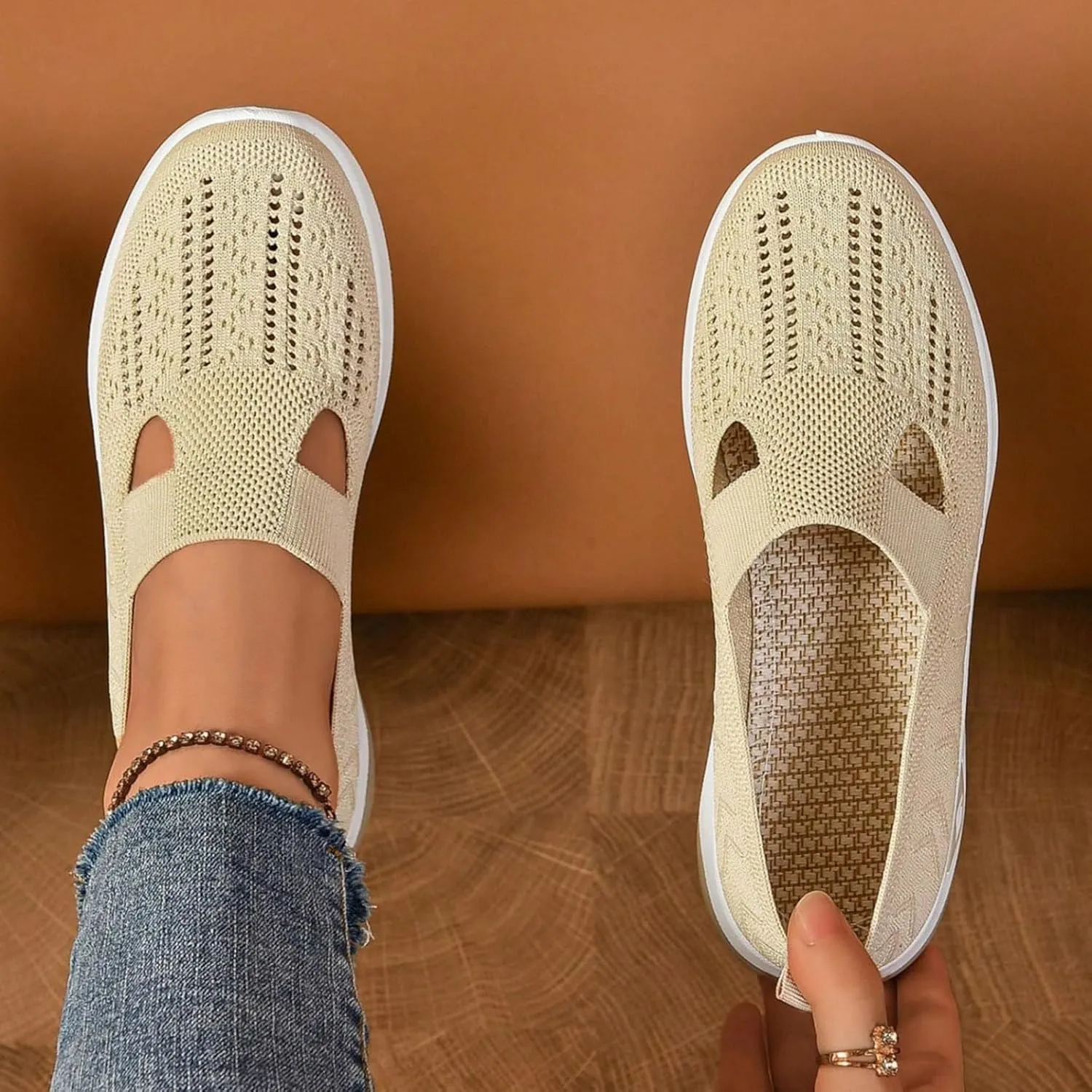 Orthopedic Sneakers for Women 2025 Womens Orthotic Sneaker Woven Breathable Running Shoes Arch Support Walking Shoe Soft Sole Slip On Shoes Cloud Slide for All Day Wear