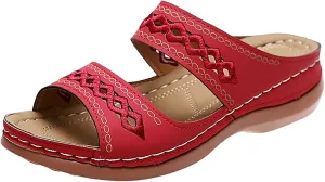 Orthopedic Wedge Sandals for Women Dressy Summer Comfortable Walking Sandals with Arch Support Stylish Orthotic Slides
