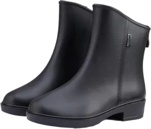 Outdoor Work Booties Women's Rubber Shoes Mid Low Tube Rain Boots Non Slip Waterproof Outdoor Water Boots Outdoor Gardening Work