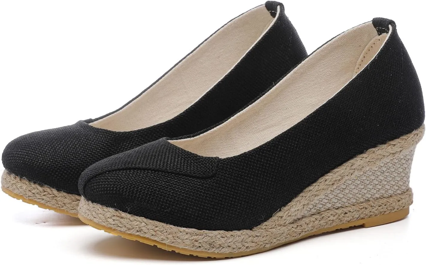 Platform Sandals,Espadrilles Wedge Sandals for Women Dressy Summer, Womens Closed Toe Sandals Buckle Ankle Strap Orthopedic Sandals Comfortable Slip On Pumps Shoes