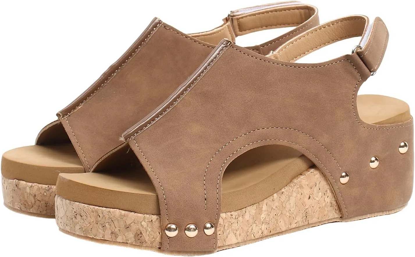 Platform Wedge Sandals for Women Dressy Summer, Womens Open Toe Buckle Ankle Strap Summer Platform Wedge Sandals, Ladies Comfortable Wedding Party Dress Shoe Wide Width Orthopedic Shoes