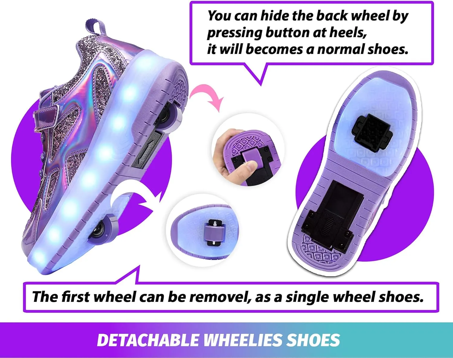 Rolling Skate Shoes for Boys Girls Roller Sneaker with Wheels Fashion Footwear Skate Wheeled Shoe for Kids Christmas Birthday Children Show Gift