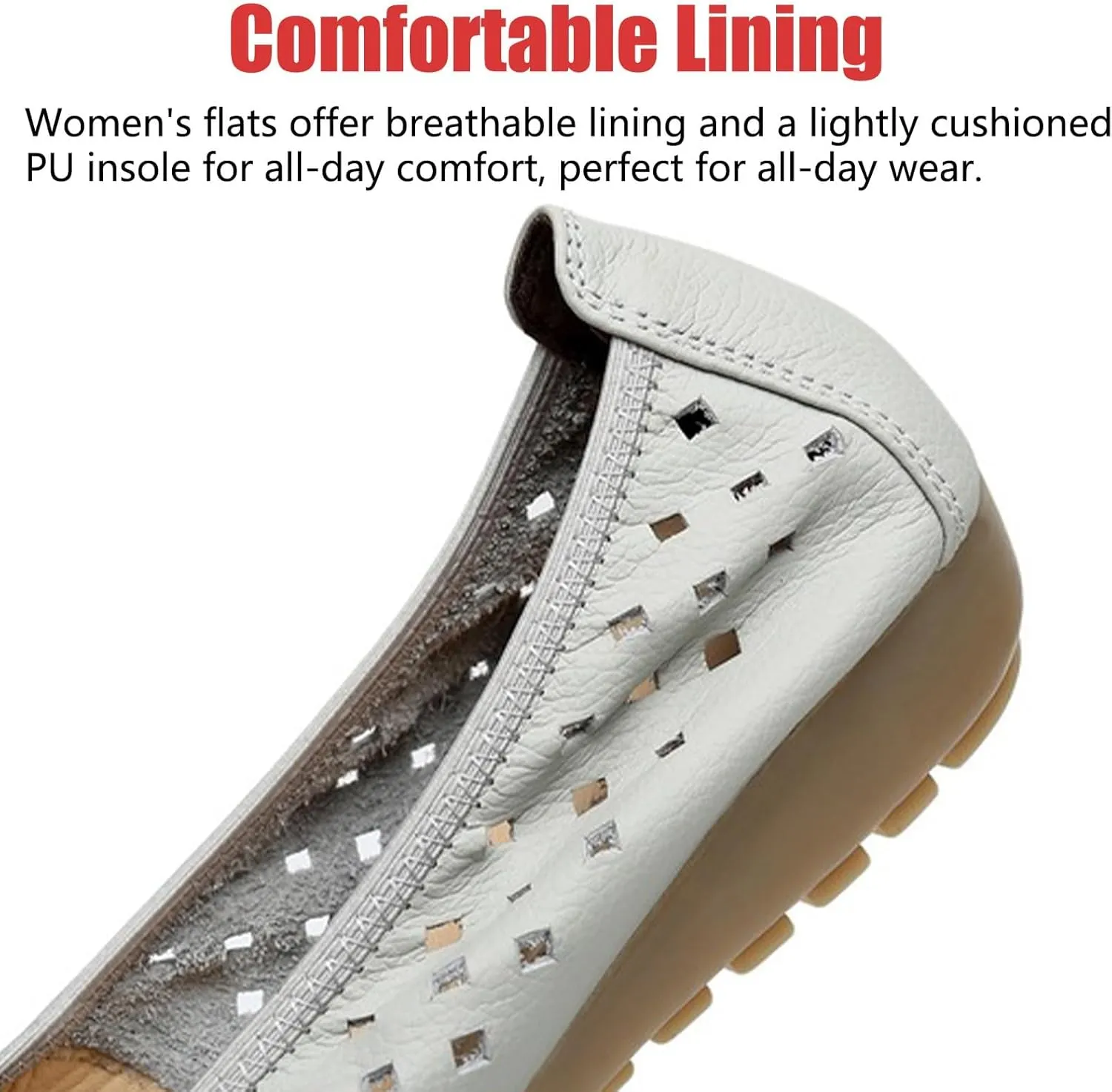 SACFOF Women's Breathable Flats Loafers,Slip on Shallow Mouth Breathable Soft Sole Walking Shoes Lightweight Orthopedic Flats Loafers