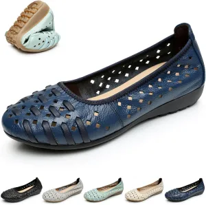 SACFOF Women's Breathable Flats Loafers,Slip on Shallow Mouth Breathable Soft Sole Walking Shoes Lightweight Orthopedic Flats Loafers