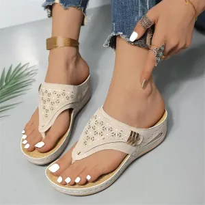 Sandals for Women 2025 Comfortable Orthopedic Gladiator Dress Wedge Sandals Trendy Boho Beach Sandal Flip Flops