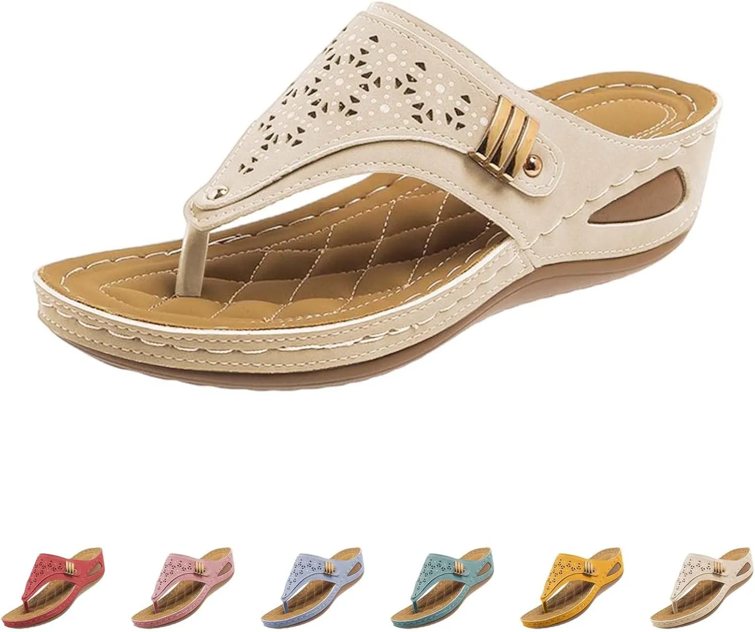 Sandals for Women 2025 Comfortable Orthopedic Gladiator Dress Wedge Sandals Trendy Boho Beach Sandal Flip Flops