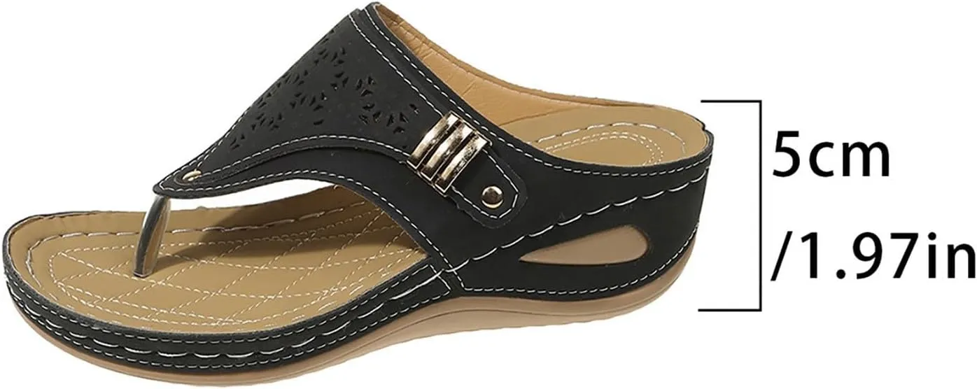 Sandals for Women 2025 Comfortable Orthopedic Gladiator Dress Wedge Sandals Trendy Boho Beach Sandal Flip Flops
