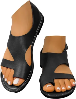 Sandals For Women 2025 Gladiator Sandal Adjustable Back Strap Flats Women's Open Toe Orthopedic Walking Shoes