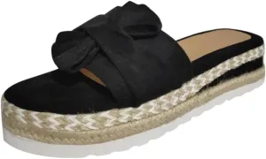 Sandals for Women Flat,Women's 2024 Bow Knot Comfy Platform Sandal Shoes Summer Beach Travel Fashion Slipper Flip Flops