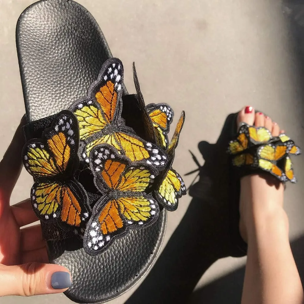 Sandals for Women Flat,Womens Slip On Flip Flops Bow Tie Strappy Slides Beach Thong Slipper Summer Gladiator Flat Sandals