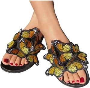 Sandals for Women Flat,Womens Slip On Flip Flops Bow Tie Strappy Slides Beach Thong Slipper Summer Gladiator Flat Sandals