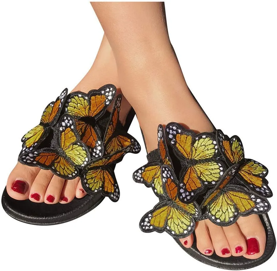 Sandals for Women Flat,Womens Slip On Flip Flops Bow Tie Strappy Slides Beach Thong Slipper Summer Gladiator Flat Sandals