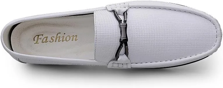 Santimon Men's Leather Loafers Slip on Flat Moccasin Shoes Driving Loafers Casual Bow Tie Snaffles Loafers for Men