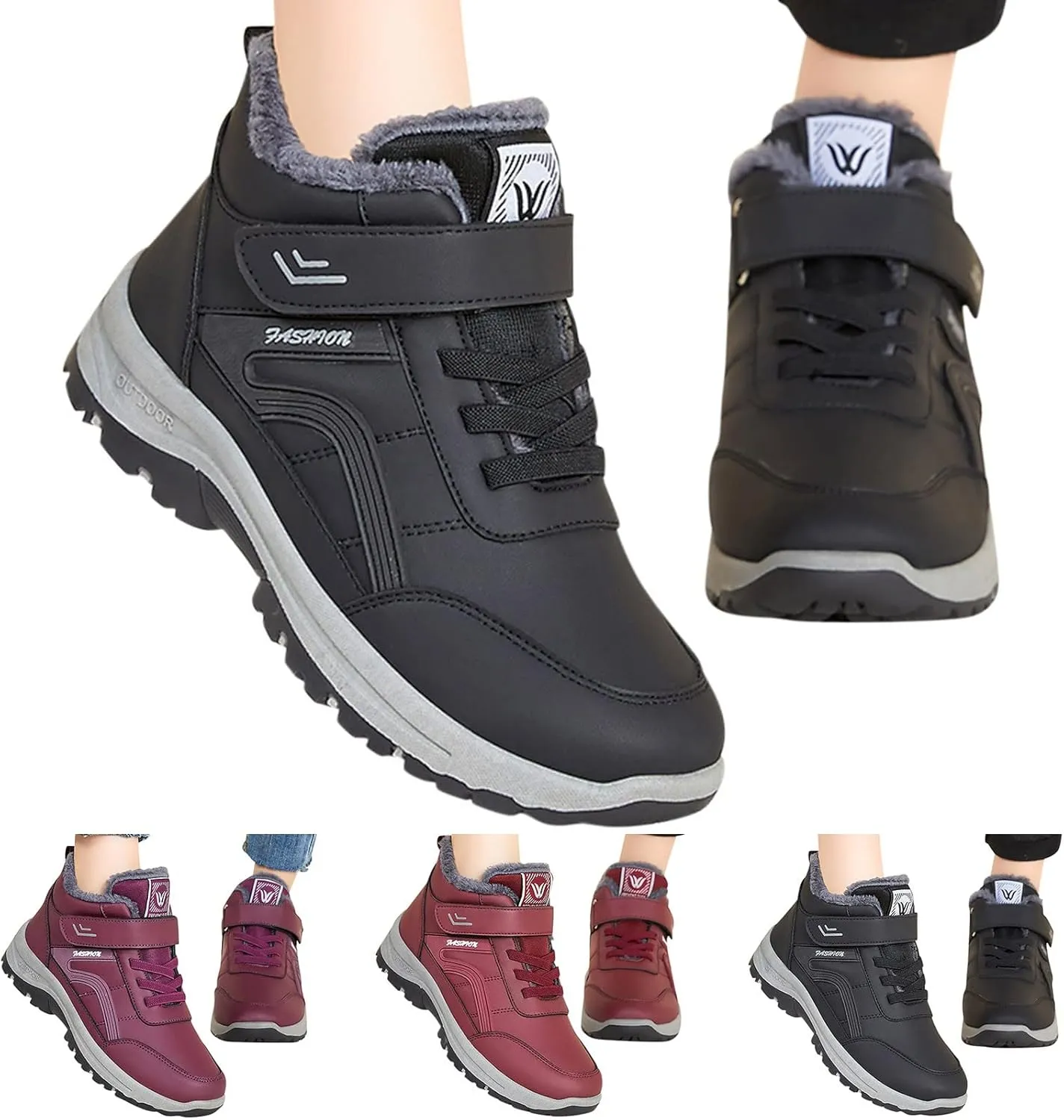 Short Winter Boots for Women Low Heel Ankle Snow Boots Size 9 Wide for Women Womens Winter Booties Wide Calf Snow Boots for Women Winter Shoes for Women Waterproof Wide Snow