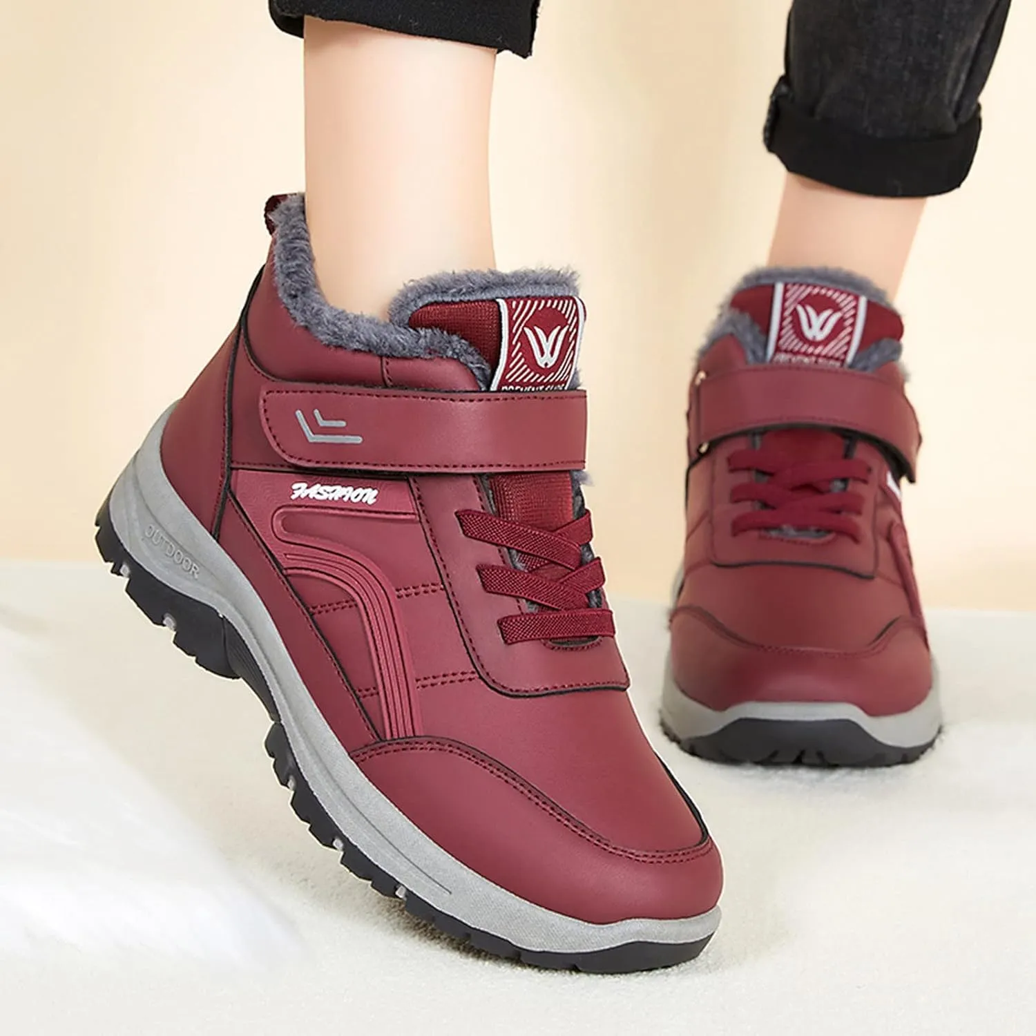 Short Winter Boots for Women Low Heel Ankle Snow Boots Size 9 Wide for Women Womens Winter Booties Wide Calf Snow Boots for Women Winter Shoes for Women Waterproof Wide Snow