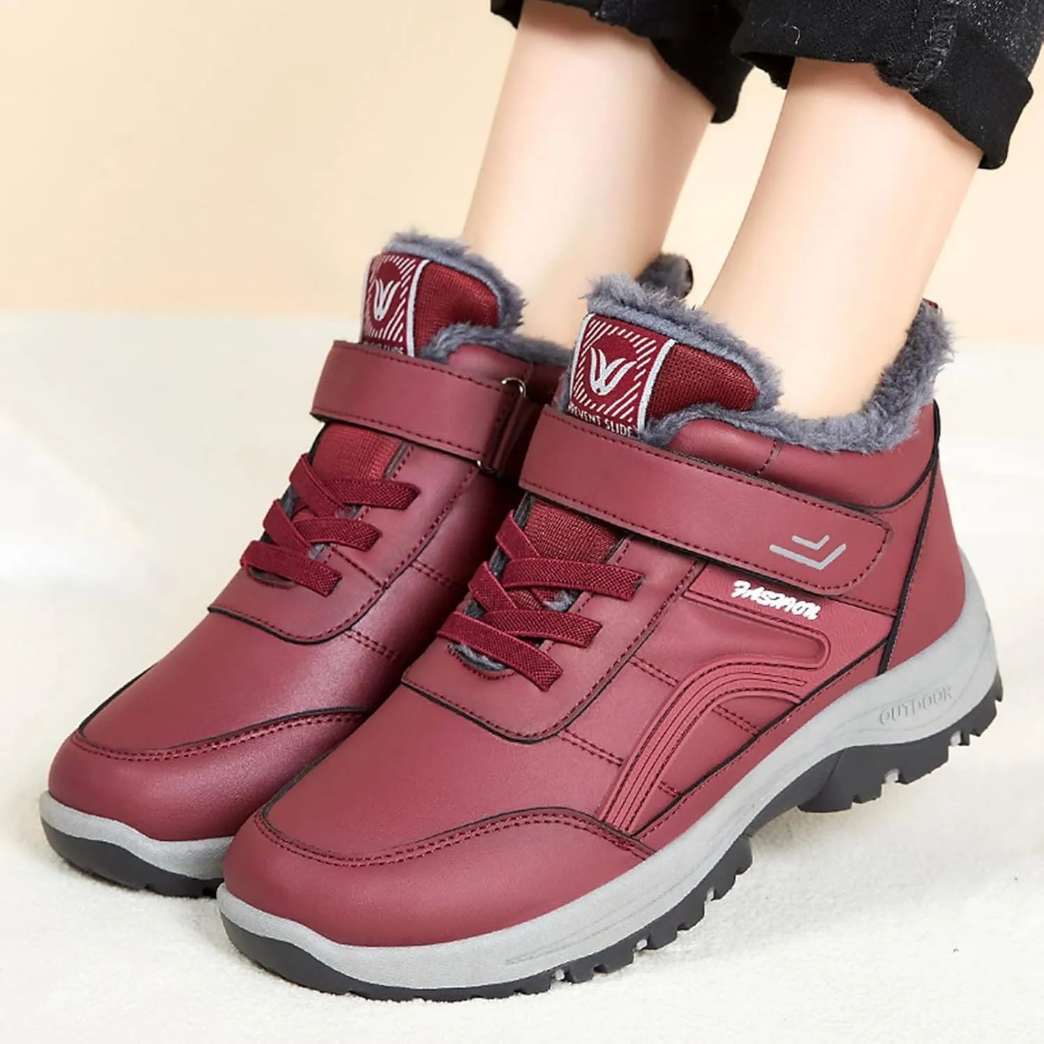 Short Winter Boots for Women Low Heel Ankle Snow Boots Size 9 Wide for Women Womens Winter Booties Wide Calf Snow Boots for Women Winter Shoes for Women Waterproof Wide Snow