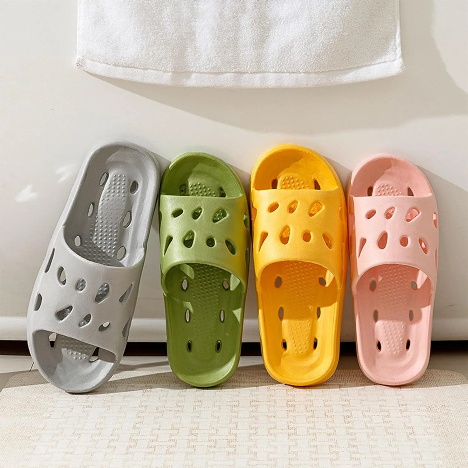 Shower Sandals Men's Athletic Outdoor Sandals Slides Non Slip Quick Drying Bathroom Slippers for Women Men