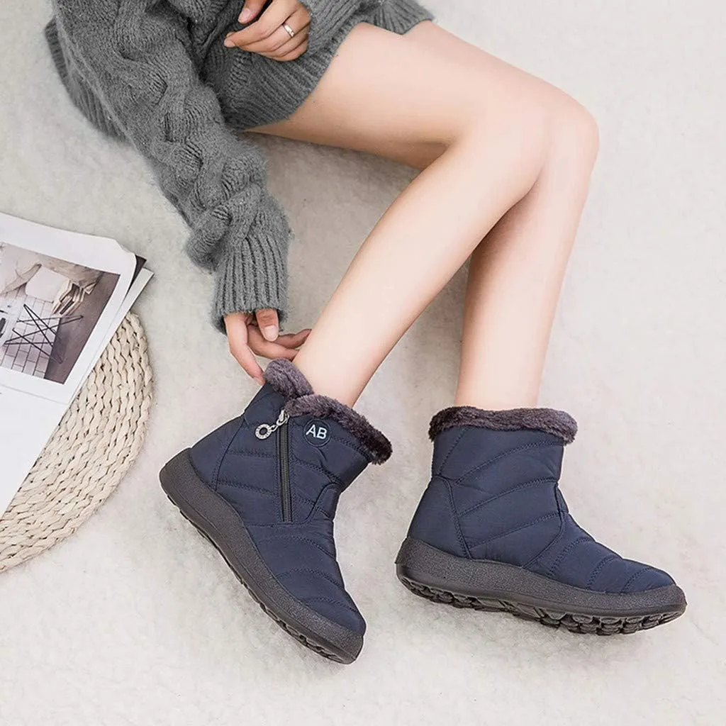 Slip on Snow Boots for Women Waterproof Womens Winter Dress Boots Size 12 Warm Winter Boots Women Size 11 Women's Winter Booties Waterproof Botas De Vestir Para Invierno Mujeres