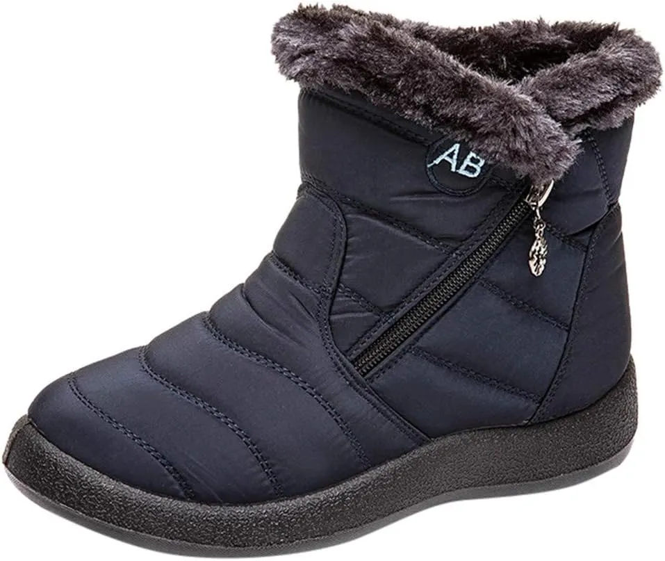 Slip on Snow Boots for Women Waterproof Womens Winter Dress Boots Size 12 Warm Winter Boots Women Size 11 Women's Winter Booties Waterproof Botas De Vestir Para Invierno Mujeres