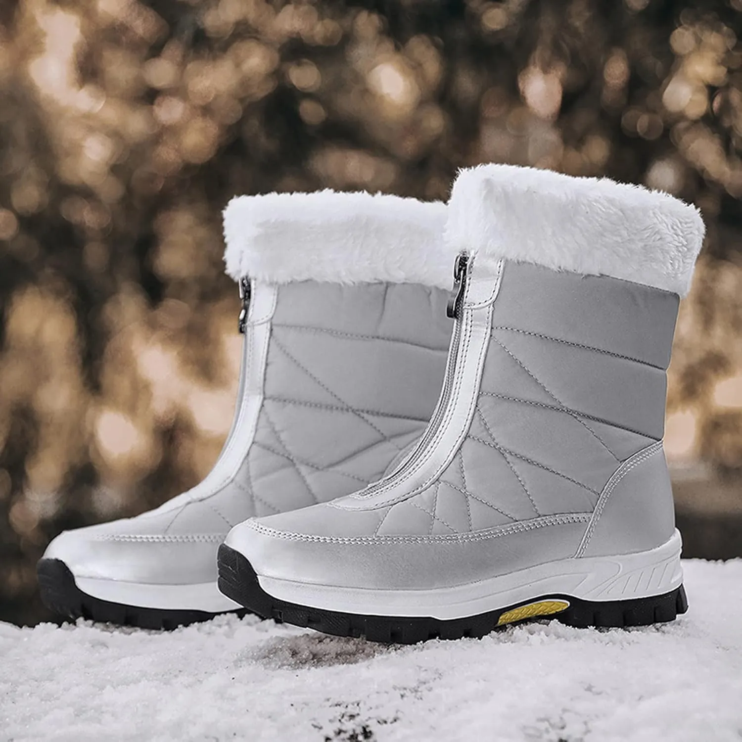 Snow Boots for Women Waterproof Anti Slip Women's Short Snow Boots Winter Boots Women Size 8 Black Womens Warm Fur Lined Winter Snow Boots Waterproof Platform Women Winter Snow Boots