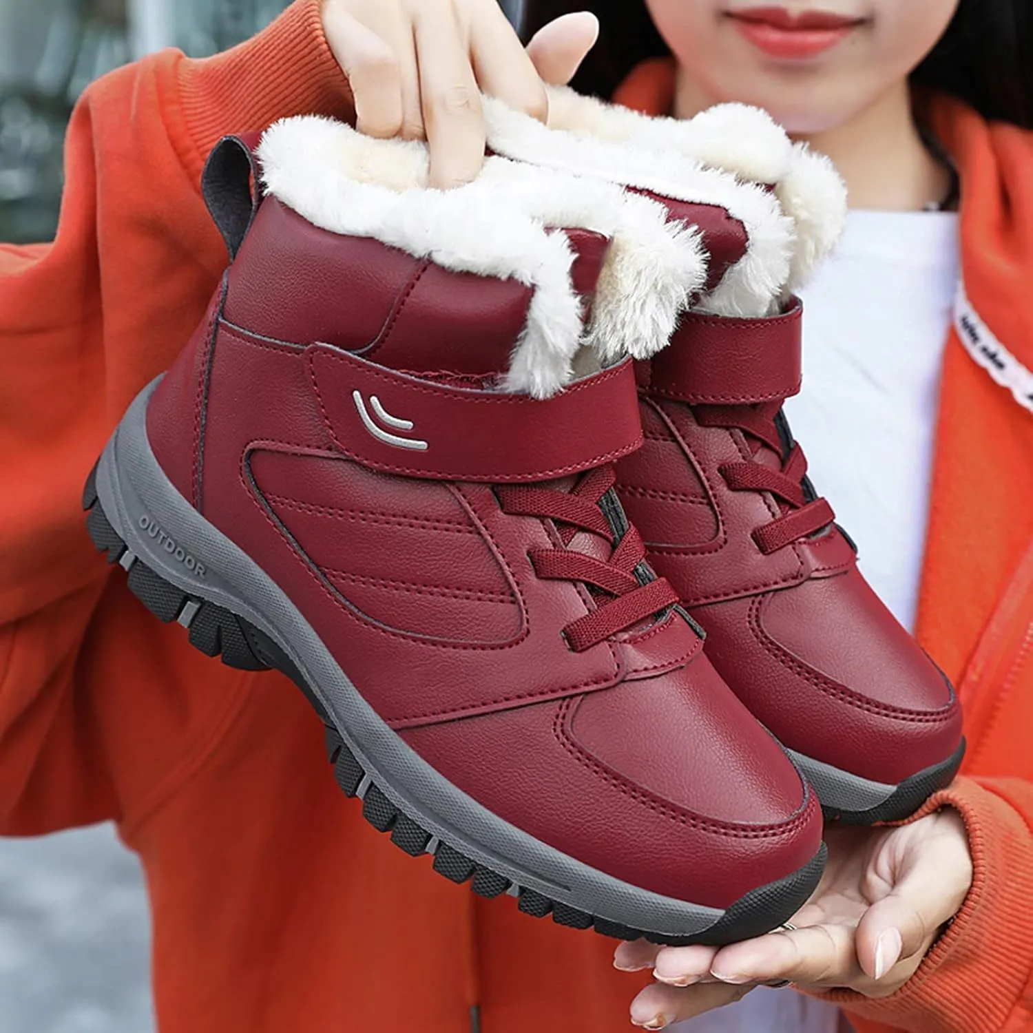 Snow Boots for Women Waterproof Non Slip Wide Womens Boots Winter Ankle Womens Wide Width Snow Boots with Zipper Boots for Snow Woman Winter Boot for Women Size 5.5