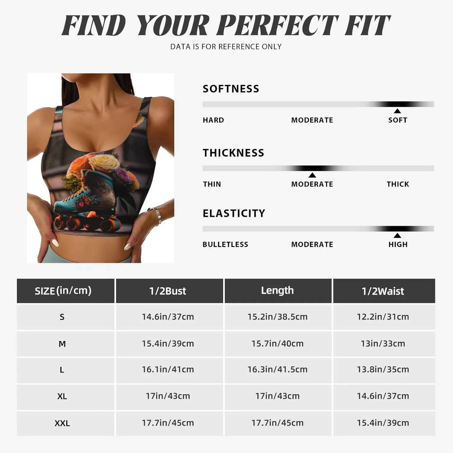 Sports Bras for Women High Support - Classic Floral Blue Skate Shoes Workout Tops for Women, Womens Sports Bras