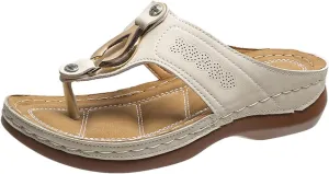 Summer Flats Sandals for Women Orthopedic with Arch Support Shoes Casual Lightweight Beach Sandals 2025