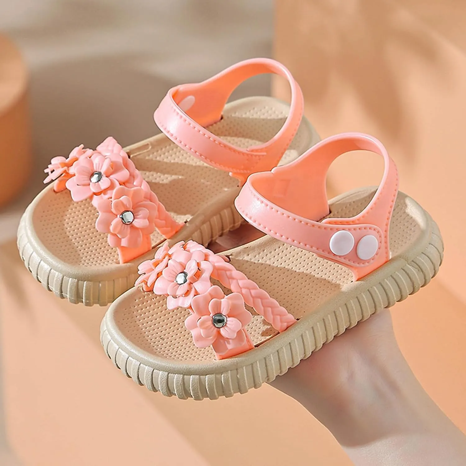 Summer Girls Fashion Sandals for Toddlers Soft Bottom Non Slip Outdoor Wear Flower Decorative Children's Girls Samdals