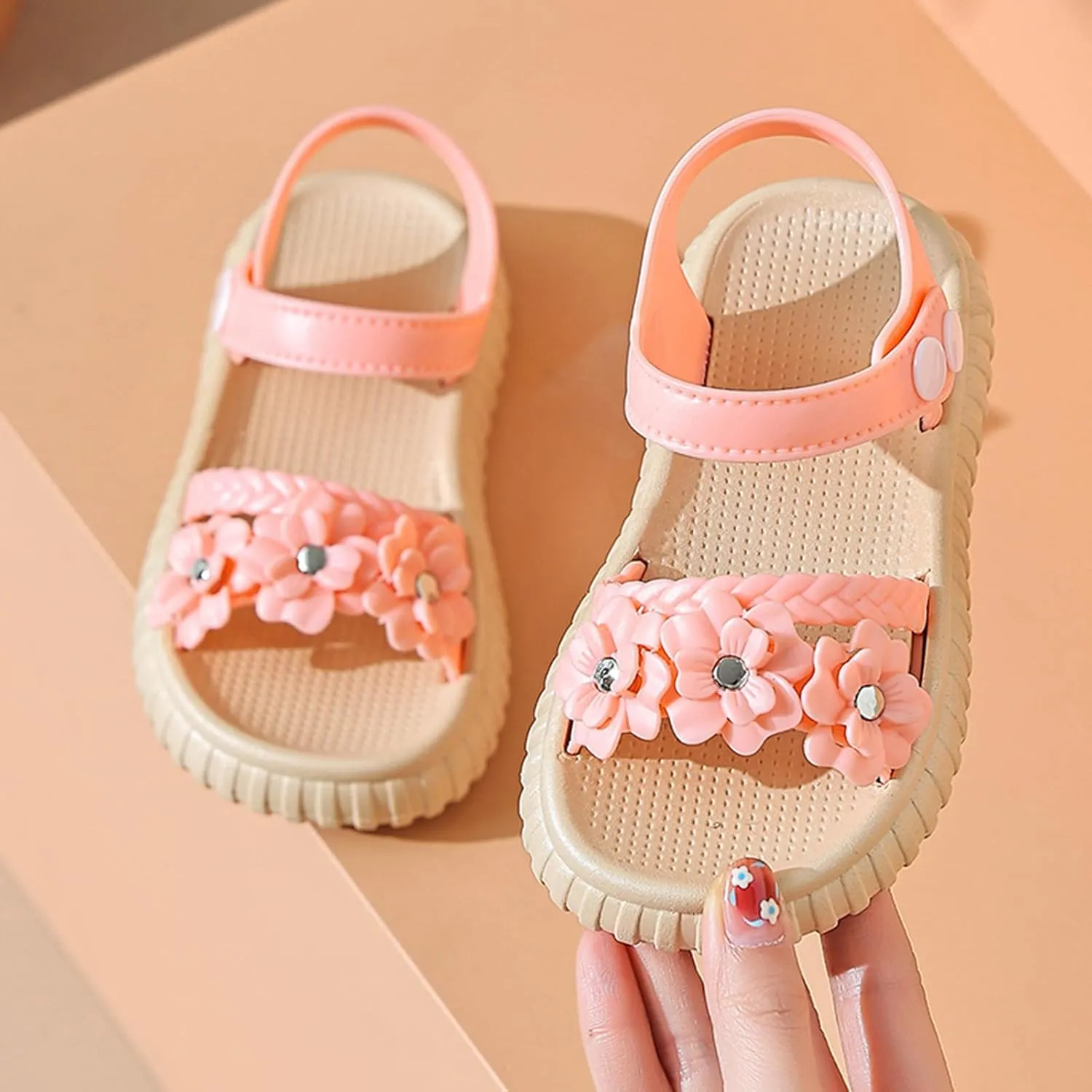 Summer Girls Fashion Sandals for Toddlers Soft Bottom Non Slip Outdoor Wear Flower Decorative Children's Girls Samdals