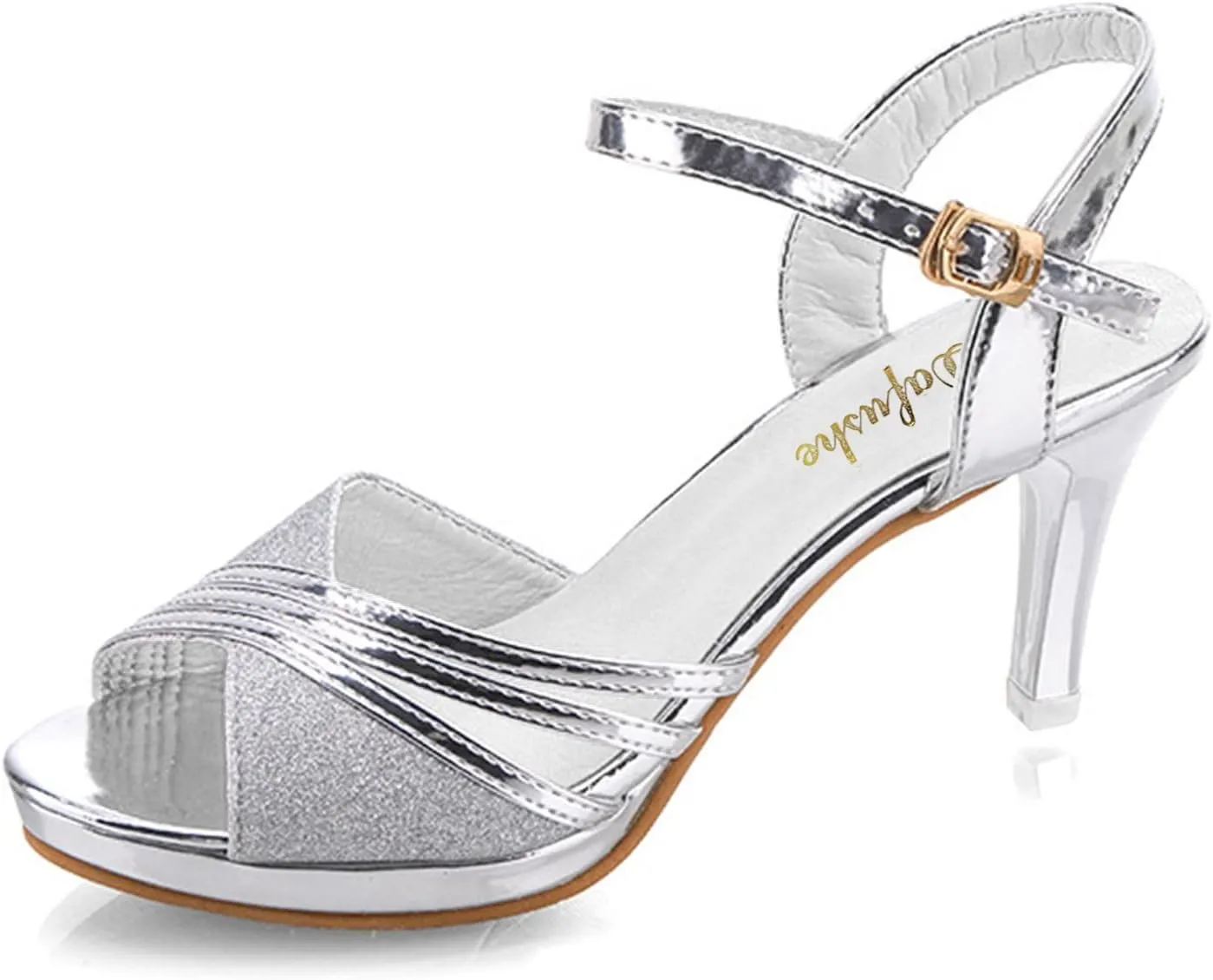 Summer Sandals for Women Orthopedic High Heel Elastic Ankle Strap Shoes Rhinestone Beach Sandals 2025