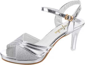 Summer Sandals for Women Orthopedic High Heel Elastic Ankle Strap Shoes Rhinestone Beach Sandals 2025