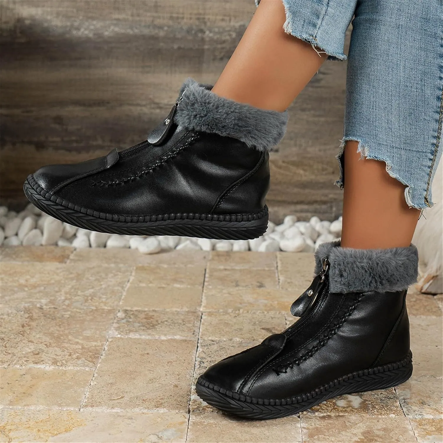 Tall Winter Boots for Women Waterproof Snow Non Slip Snow Boot Women Low Waterproof Snow Boots Women Pull on Fashionable Winter Boots for Women Botas De Trabajo Para Mujer En El Frio