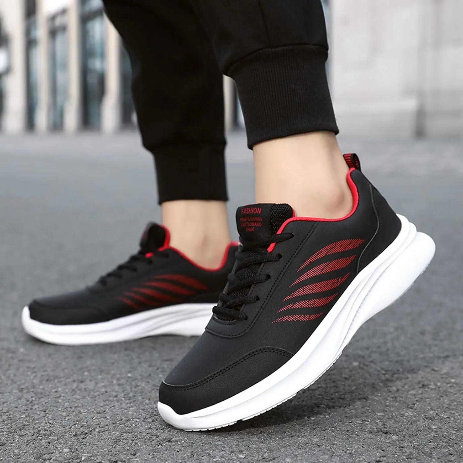 Tennis Shoes for Men Mens White Leather Sneakers Men's Supportive Running Shoes Athletic Sneakers for Men Comfortable Casual Walking Tennis New