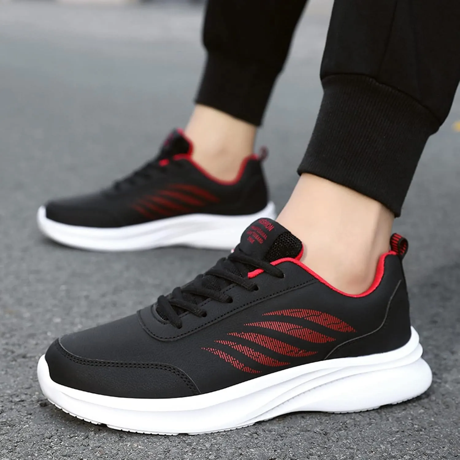 Tennis Shoes for Men Mens White Leather Sneakers Men's Supportive Running Shoes Athletic Sneakers for Men Comfortable Casual Walking Tennis New