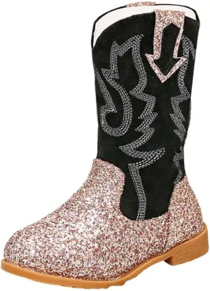 Toddler Girls Cowgirl Boots Western Glitter Cowboy Boot Ankle Boots Little Kids Big Kid Cute Party Birthmen Shoes