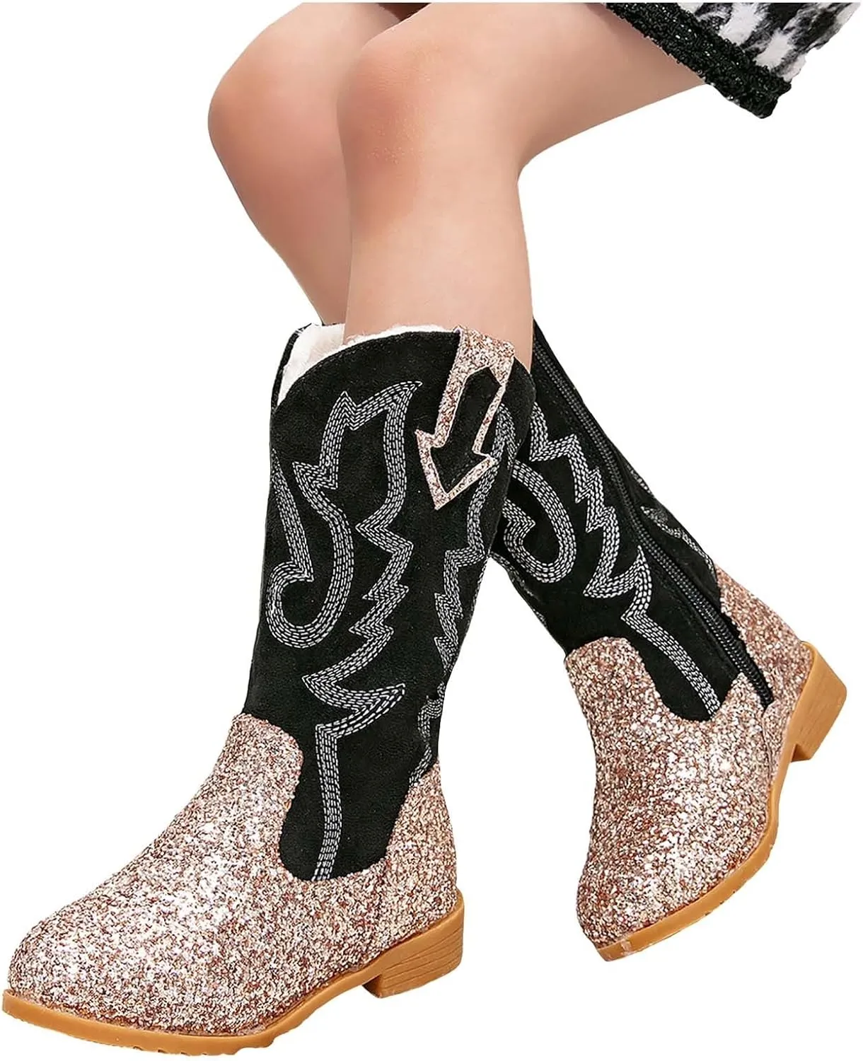 Toddler Girls Cowgirl Boots Western Glitter Cowboy Boot Ankle Boots Little Kids Big Kid Cute Party Birthmen Shoes