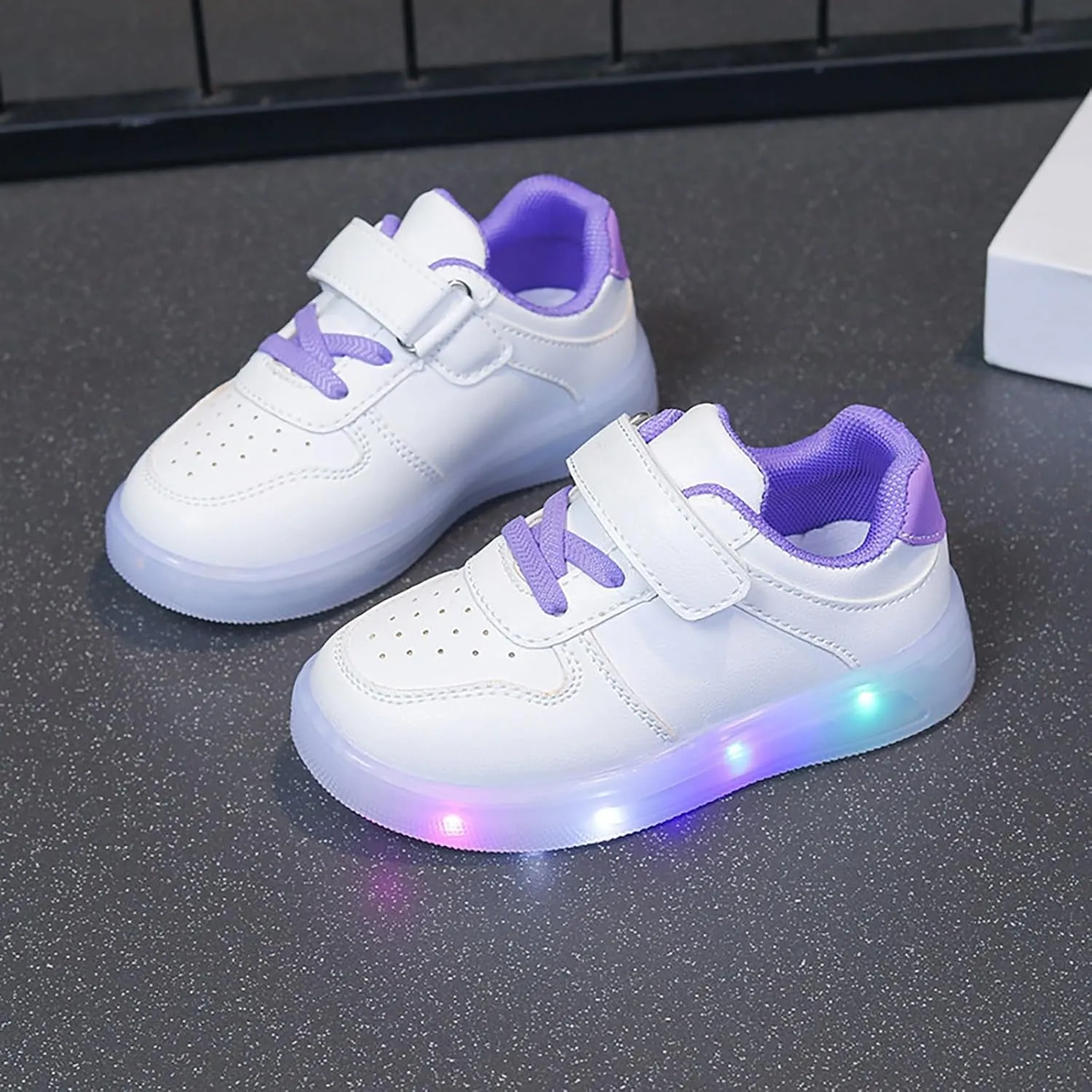 Toddler No Lace Glitter Sneakers Flat Non Slip Sole Rubber Lightweight Sport Shoes Baby Boys Girls First Walking Shoes