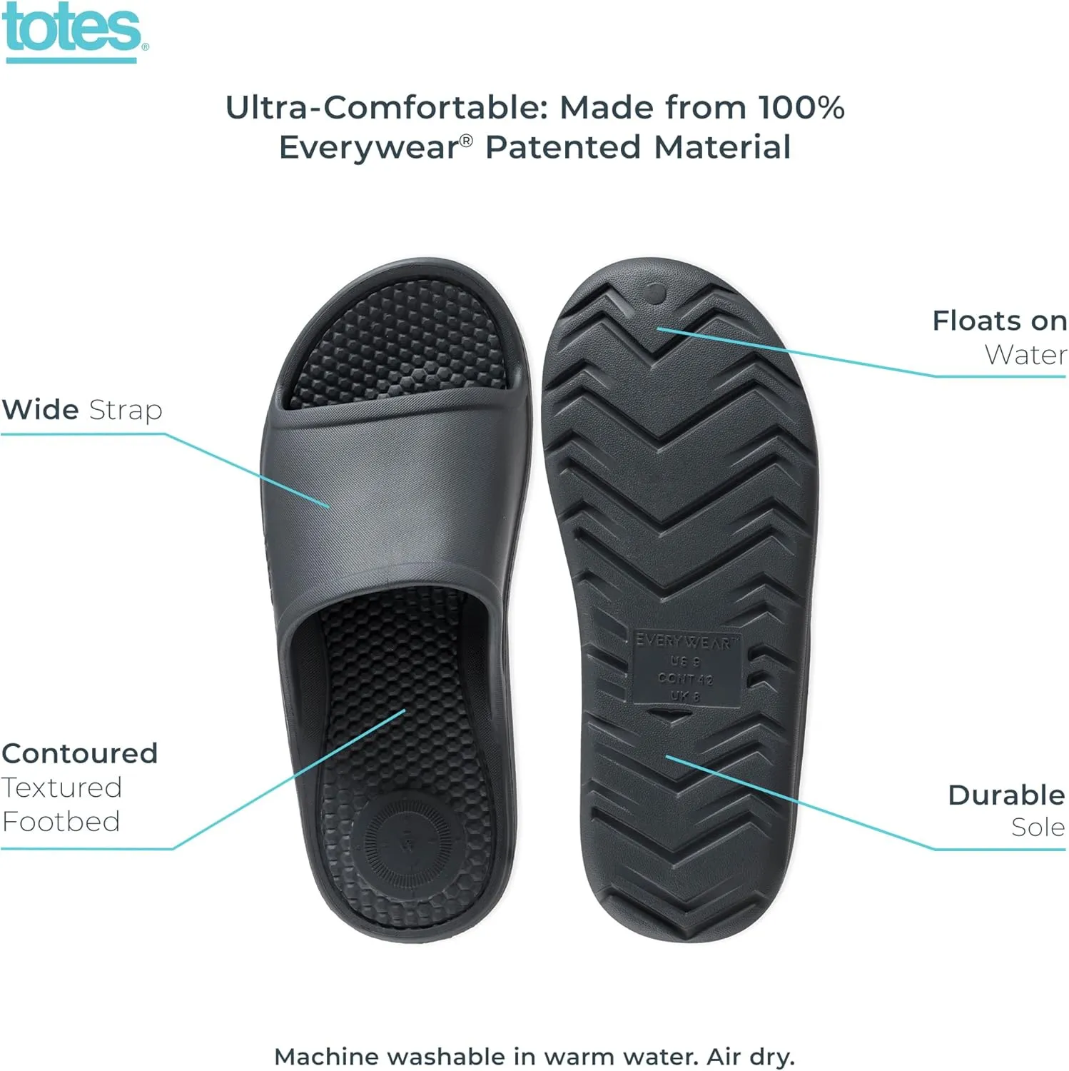 totes Men's Everywear Slide Sandal