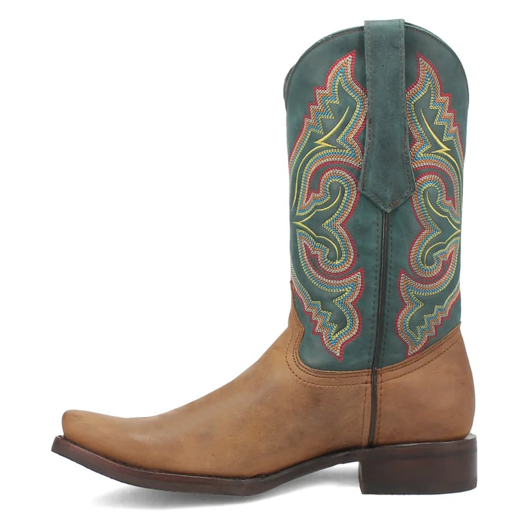True Grit Leather Boot - Tan/Green - DI141-BN97