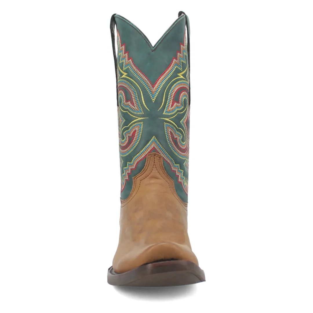 True Grit Leather Boot - Tan/Green - DI141-BN97