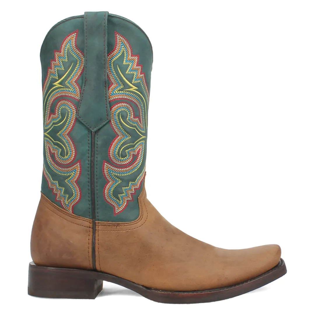 True Grit Leather Boot - Tan/Green - DI141-BN97